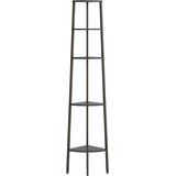  Kutna polica s 5 razina crna 45,5 x 31,5 x 180 cm | Eponuda.com