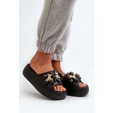 Boto Women's Foam Flip Flops With Decorations On Thick Sole Black Bremavia | shoptok.hr