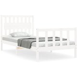 Maison Chic Posteljni okvir - Enojna postelja - Postelja za odrasle brez vzmetnice bel 100x200 cm trdna borovina-J6850, (21773775) | Shoptok.si