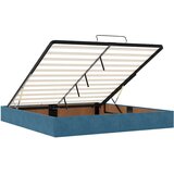  Otomanski posteljni okvir z vzmetnicami moder 160x200 cm žamet, (22054144) | Shoptok.si