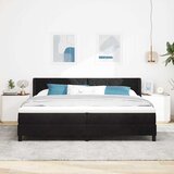  Krevet s opruga kutije s uzglavljem Crna 200 x 200 cm Baršun | shoptok.hr