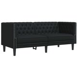  Fotelja Chesterfield 2-sjed crna umjetna koža | shoptok.hr