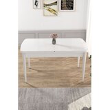 Hanah home trpezarijski sto Kor, 114 × 70 cm, bela ploča, bele noge u