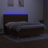  box spring s madracem LED tamnosmeđi 160x200 cm tkanina | shoptok.hr