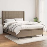 Box spring postelja z vzmetnico taupe 140x200 cm blago, (20893076) Cene