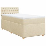  Krevet s oprugama i madracem krem 90 x 190 cm od tkanine | shoptok.hr