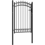  Vrata za ogradu EMMEN s šiljcima čelik 103x117 cm crna | Eponuda.com