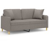  Dvosjed s ukrasnim jastucima smeđesivi 140 cm od tkanine Tupe | Shoptok.si