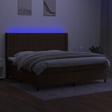  box spring s madracem LED tamnosmeđi 200x200 cm tkanina | shoptok.hr