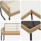  Sjedeća garnitura za vrt 2 pcs Prirodna Poli Rattan Čelik | Eponuda.com
