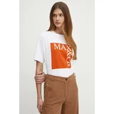 Max&co. Bombažna kratka majica ženska, bela barva, 2418971024200