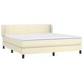 Krevet s oprugama i madracem krem 180x200 cm od umjetne kože | shoptok.hr