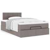 vidaXL Otomanski okvir kreveta s madraca smeđesivi 120x190 cm tkanine | shoptok.hr