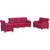  Set sofe 3 pcs Vinska crvena Baršun - boja crnog vina 1-sjedalo + 2-sjedalo (120 cm) + 3-sjedalo | shoptok.hr