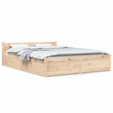 Maison Chic Posteljni Okvir - Dvoposteljna postelja s predali 160x200 cm, (22081762) | Shoptok.si