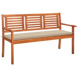  The Living Store Vrtna klop za 3 osebe z blazino 150 cm trden evkaliptus - Klop, (21444714) Cene