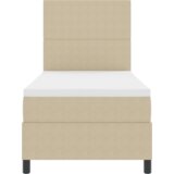  Postelja z vzmetnico in LED svetlobo Zeleno Siva 100x200 cm Iz žameta, (22067201) | Shoptok.si