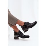 VINCEZA Patent Leather Leather Women's Shoes Low Heel With Decorative Detail | Shoptok.si
