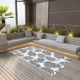 vidaXL Zunanja preproga bela in črna 80x150 cm PP Cene