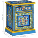 vidaXL Noćni ormarić od masivnog drva manga tirkizni ručno obojen | shoptok.hr