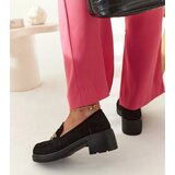 Gemre Black suede block heel loafers Sherie | ePonuda.com