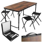 Gardlov sklopivi stol s 4 stolice 120x60 cm (kamping set, kofer, podesiva visina) Cijene
