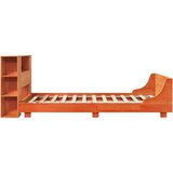 vidaXL Posteljni okvir brez vzmetnice voščeno rjav 160x200 cm borovina | Shoptok.si
