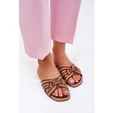 Boto Ladies Flat Slippers With Intertwined Straps Brown Acimine | ePonuda.com