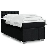 vidaXL Box spring postelja z vzmetnico črna 90x200 cm blago | Shoptok.si
