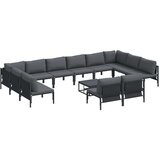  Sjedeća garnitura za vrt s jastukom 13 pcs Crna Čelik | shoptok.hr