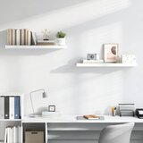  Plutajuće zidne police 2 kom sjajne bijele 90x23,5x3,8 cm MDF | Eponuda.com