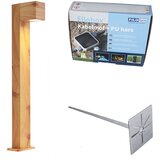 QAZQA Moderne staande buitenlamp aluminium met hout print 65cm IP44 - Baleno Cene