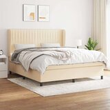  Krevet s oprugama i madracem krem 160x200 cm od tkanine Cijene