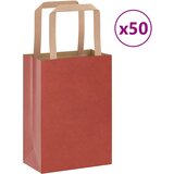 vidaXL Papirnate vrećice 50 kom s ručkama crvene 15x8x21 cm | shoptok.hr