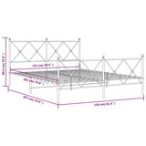 Metalni okvir kreveta uzglavlje i podnožje crni 150x200 cm | shoptok.hr