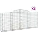 Obokane gabion košare 6 kosa 300x30x120/140 cm pocinkano železo | Shoptok.si