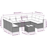  10-dijelni set vrtnih sofa od poliratana s jastucima smeđi | shoptok.hr