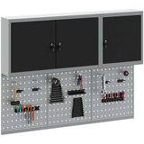  5-delni komplet omare za orodje in pegboard, stenska montaža, črna kovina, (22048540) | Shoptok.si