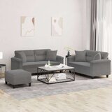 vidaXL 3-dijelni set sofa s jastucima tamnosivi od mikrovlakana | shoptok.hr