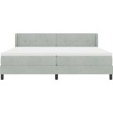vidaXL Box Spring Postelja z Mattresom Svetlo Siva 200x200 cm Žamet | Shoptok.si