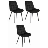 Brandless Stol BERA - črn žamet / črne noge x 3, (22055148) | Shoptok.si