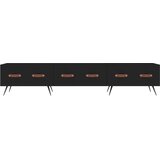 TV ormarić crni 150 x 36 x 30 cm od konstruiranog drva | Eponuda.com