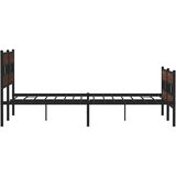 vidaXL Kovinski posteljni okvir brez vzmetnice rjavi hrast 180x200 cm | Shoptok.si