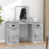 vidaXL Toaletni stolić s ogledalom siva boja betona 130x50x132 5 cm Cijene