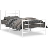  Metalni okvir kreveta uzglavlje i podnožje bijeli 107x203 cm | shoptok.hr