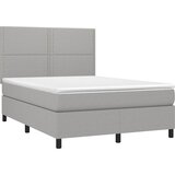  box spring s madracem LED svjetlosivi 140x200 cm tkanina | shoptok.hr