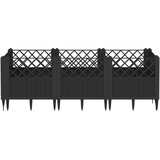  Vrtna sadilica s klinovima siva 123,5x43,5x43,5 cm PP | shoptok.hr