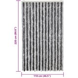  Zastor protiv muha sivo-crni 118 x 220 cm od šenila | Eponuda.com