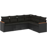 vidaXL 6-dijelni set vrtnih sofa s jastucima crni od poliratana | shoptok.hr