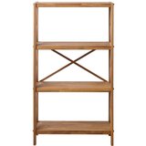 Unique Furniture Regal iz masivnega hrasta v naravni barvi 70x124 cm X-Shelf – Cene